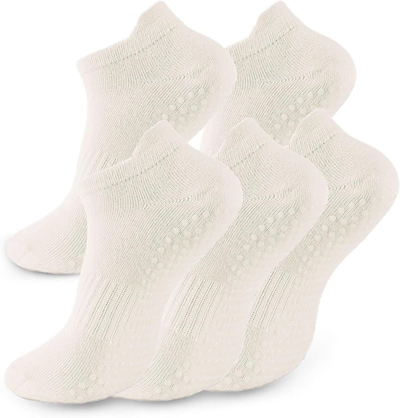 kepiibi 5 Pairs Pilates Socks with Grips for Women Non Slip Grip Yoga Crew Socks for Barre Hospital Barefoot Workout - Image 1
